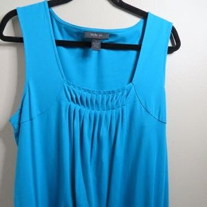 Blue top with design